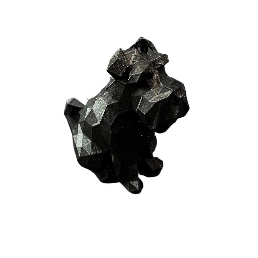 Schnauzer Polygon Black Figurine