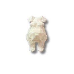 Schnauzer Polygon White Figurine