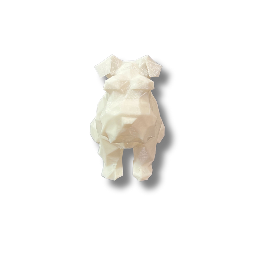 Schnauzer Polygon White Figurine