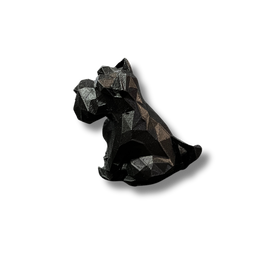 Schnauzer Polygon Black Figurine
