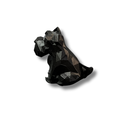 Schnauzer Polygon Black Figurine
