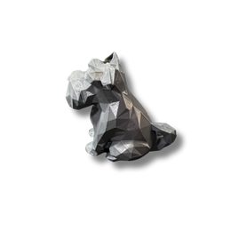 Schnauzer Polygon Gray Figurine