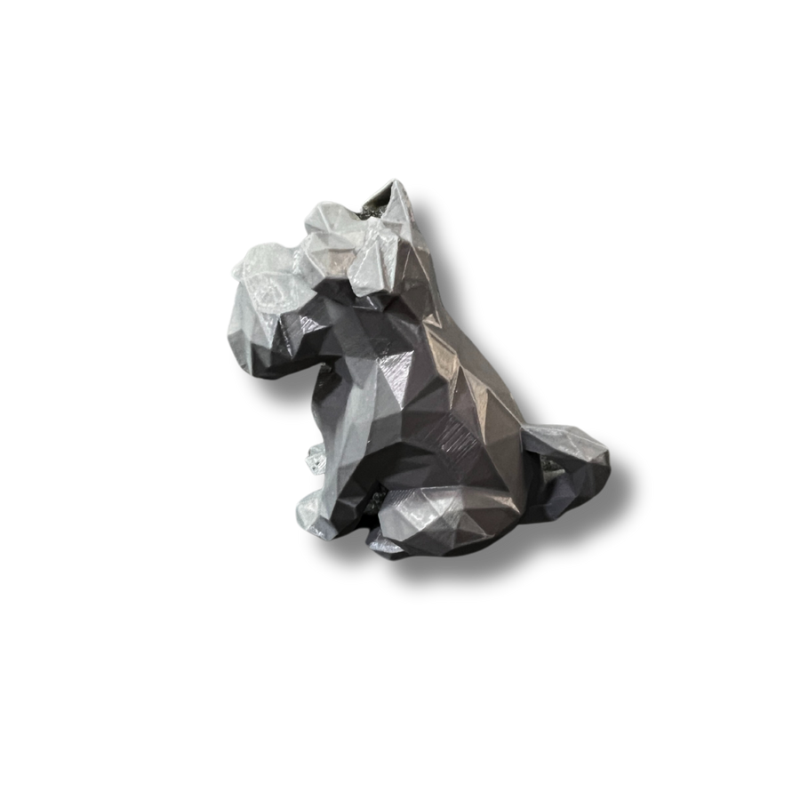 Schnauzer Polygon Gray Figurine