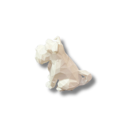 Schnauzer Polygon White Figurine