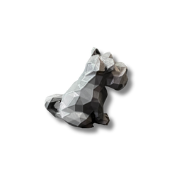 Schnauzer Polygon Gray Figurine