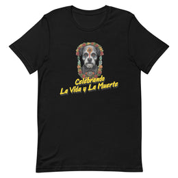 Celebrating Life and Death: Dia de los Muertos Inspired Sugar Skull Graphic Tee | Vibrant Colors | Unique Unisex T-Shirt for Halloween & Cultural Heritage