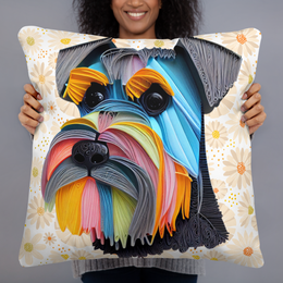 Vibrant Schnauzer Throw Pillow | Colorful Decorative Cushion for Dog Lovers | Unique Pet Gift | Schnauzer Home Decor | Dog Breed Accent Pillow