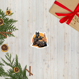 Apocalyptic Schnauzer Sticker | Dystopian Dog Decal for Pet Lovers | Dog-themed sticker