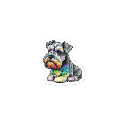 Vibrant Mini Schnauzer Sticker | Colorful Dog Art Decal | Cute Schnauzer Car Sticker | Pet Lover Gift | Cartoon Dog Decor