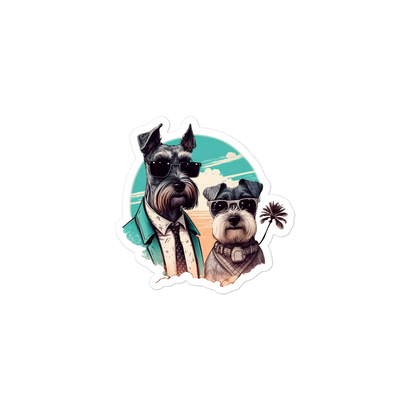 Cute Beach Style Schnauzer Stickers | Coastal Vibes for Dog Lovers | Dog breed beach stickers | Schnauzer Sticker