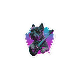 Synthwave Schnauzer Guitar Sticker