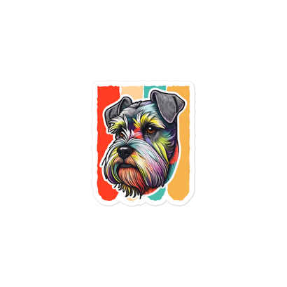 Schnauzer Sticker Colorful Background | Cute Dog Art Decal | Vibrant Pet Lover Gift | Schnauzer Art Decal