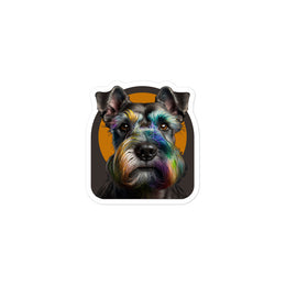 Colorful Schnauzer Face Sticker | Vibrant Schnauzer Face Sticker | Colorful Dog Decal for Laptops, Water Bottles, Cars, Phone Cases