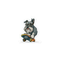 Skateboarding Schnauzer Sticker