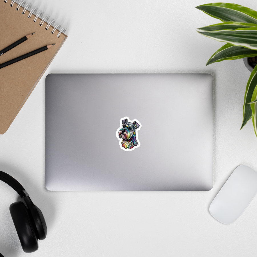 Colorful Schnauzer Sticker | Cute Dog Decal for Pet Lovers, Whimsical Dog Art, and Unique Gifts