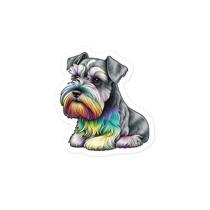Vibrant Mini Schnauzer Sticker | Colorful Dog Art Decal | Cute Schnauzer Car Sticker | Pet Lover Gift | Cartoon Dog Decor