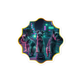 Synth Riding in the Night Schnauzer Sticker