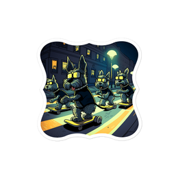 Riding in the Night Schnauzer Sticker