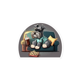 Couch Potato Schnauzer Sticker