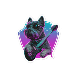 Synthwave Schnauzer Guitar Sticker