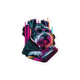 Synthwave Schnauzer Keyboard Sticker