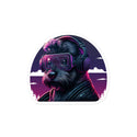 Synthwave Jamming Schnauzer Sticker