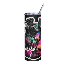 Vibrant Schnauzer Art Tumbler | Colorful Dog Lover's Gift, Custom Pet Drinkware | Unique Schnauzer Cup