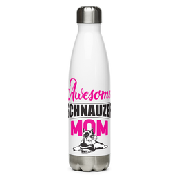 Awesome Schnauzer Mom Water Bottle | Personalized Gift for Dog Lovers | Schnauzer Owners