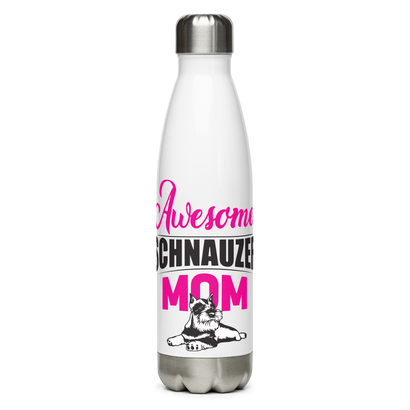 Awesome Schnauzer Mom Water Bottle | Personalized Gift for Dog Lovers | Schnauzer Owners