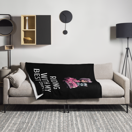 Riding With My Best Friend Blanket – Cozy, Soft, Personalized Pet Blanket for Dog Lovers