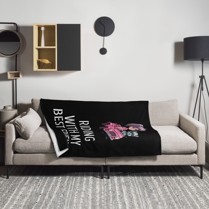 Riding With My Best Friend Blanket – Cozy, Soft, Personalized Pet Blanket for Dog Lovers