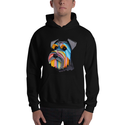 Vibrant Modern Schnauzer Dog Hoodie | Artistic & Colorful Design for Dog Lovers | Unique Pet Apparel Gift