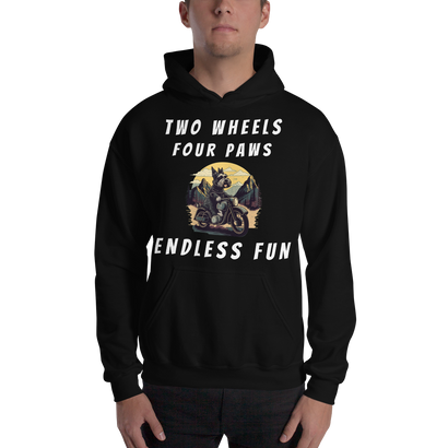 Two Wheels Four Paws Hills Hoodie