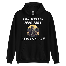 Two Wheels Four Paws Hills Hoodie