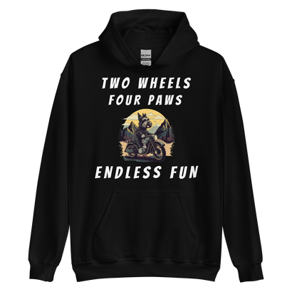 Two Wheels Four Paws Hills Hoodie
