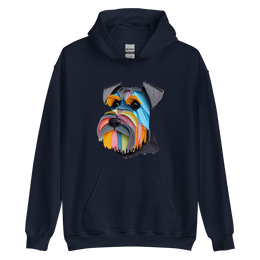 Colorful Modern Schnauzer Hoodie | Vibrant Modern Schnauzer Dog Hoodie Artistic & Colorful Design for Dog Lovers | Unique Pet Apparel Gift