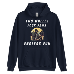 Two Wheels Four Paws Hills Hoodie
