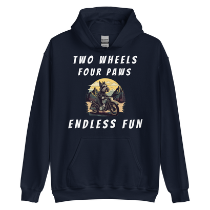 Two Wheels Four Paws Hills Hoodie