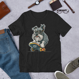 Modern Schnauzer Skateboarding T-Shirt
