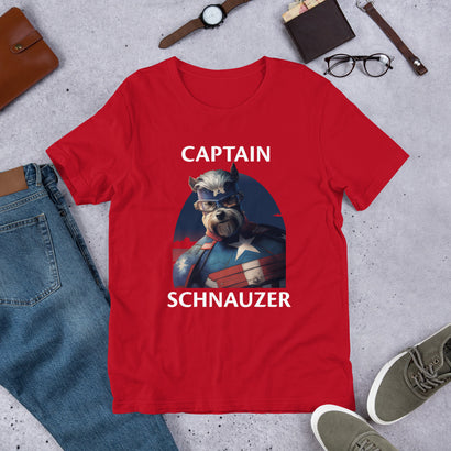 Captain Schnauzer Graphic T-Shirt | Funny Dog Lover Gift Tee | Schnauzer Dog Owner Shirt