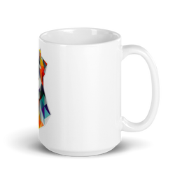 Colorful Schnauzer White Glossy Mug | Vibrant Schnauzer Art Mug – Colorful White Glossy Coffee Cup for Dog Lovers, Unique Pet Gift, Ceramic Dog Mug